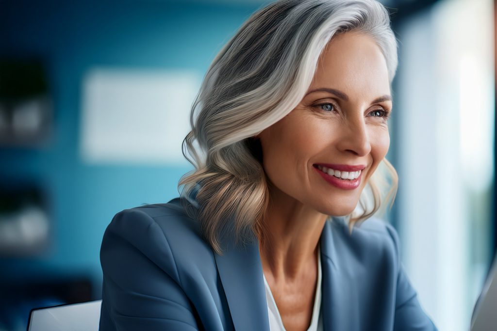Woman with dental bridge